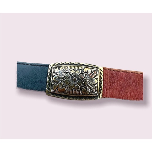 Boho Leather Belt Women’s Retro Designer Panel Link Floral Multicolour Brighton - Picture 5 of 12